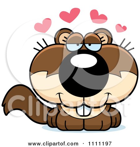 Clipart Cute Amorous Baby Squirrel - Royalty Free Vector Illustration by Cory Thoman