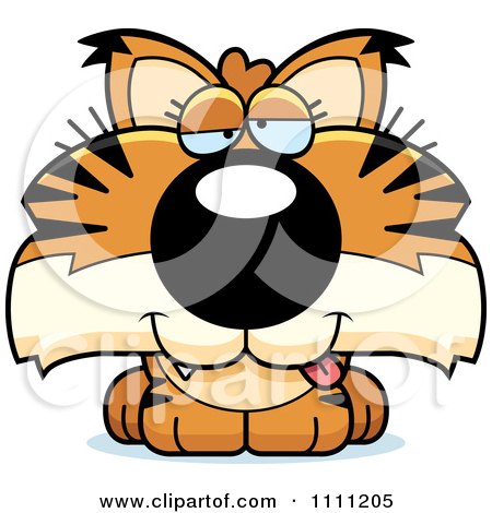 Clipart Cute Drunk Bobcat Cub - Royalty Free Vector Illustration by Cory Thoman