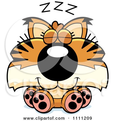 Clipart Cute Sleeping Bobcat Cub - Royalty Free Vector Illustration by Cory Thoman