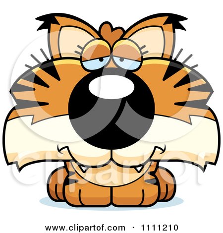Clipart Cute Depressed Bobcat Cub - Royalty Free Vector Illustration by Cory Thoman