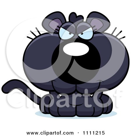 Clipart Cute Sly Panther Cub - Royalty Free Vector Illustration by Cory Thoman