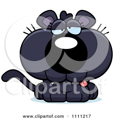 Clipart Cute Drunk Panther Cub - Royalty Free Vector Illustration by Cory Thoman