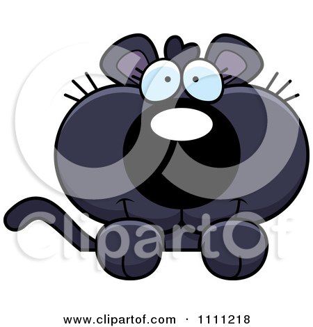 Clipart Cute Panther Cub Hanging Over A Sign - Royalty Free Vector Illustration by Cory Thoman