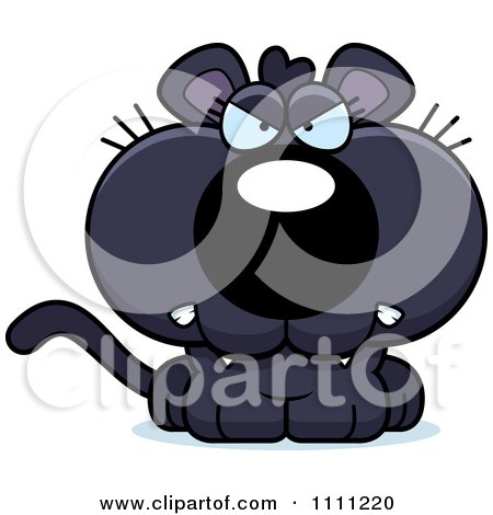 Clipart Cute Angry Panther Cub - Royalty Free Vector Illustration by Cory Thoman