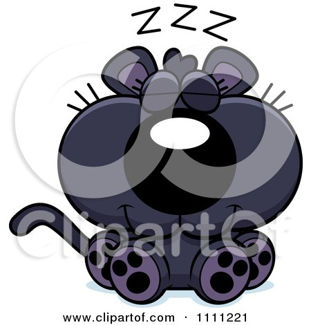 Clipart Cute Sleeping Panther Cub - Royalty Free Vector Illustration by Cory Thoman