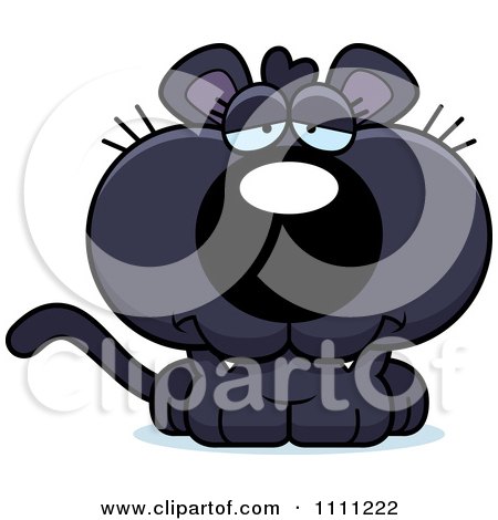 Clipart Cute Depressed Panther Cub - Royalty Free Vector Illustration by Cory Thoman