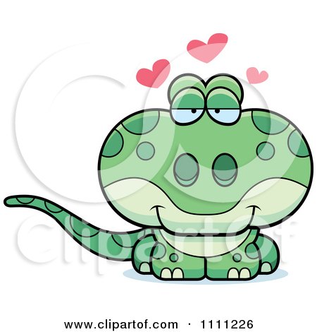Clipart Cute Amorous Gecko Lizard - Royalty Free Vector Illustration by Cory Thoman