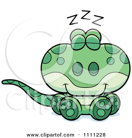 Clipart Cute Sleeping Gecko Lizard - Royalty Free Vector Illustration by Cory Thoman