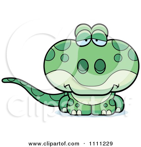 Clipart Cute Depressed Gecko Lizard - Royalty Free Vector Illustration by Cory Thoman