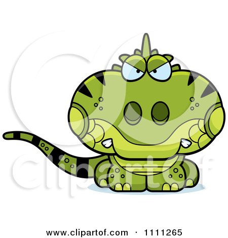 Clipart Cute Mad Iguana Lizard - Royalty Free Vector Illustration by Cory Thoman