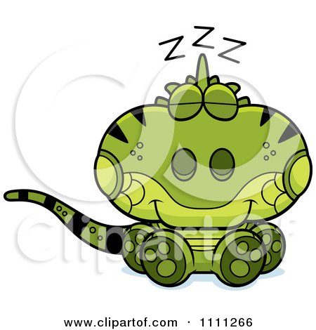 Clipart Cute Sleeping Iguana Lizard - Royalty Free Vector Illustration by Cory Thoman