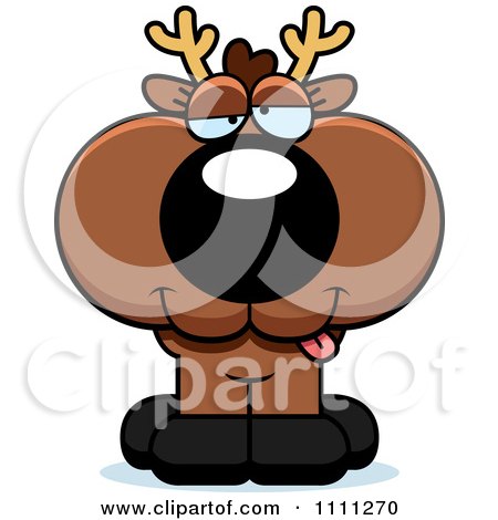 Clipart Cute Drunk Deer Fawn - Royalty Free Vector Illustration by Cory Thoman