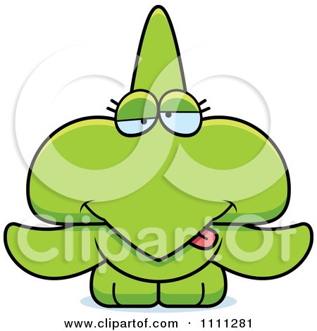 Clipart Cute Drunk Pterodactyl Dinosaur - Royalty Free Vector Illustration by Cory Thoman