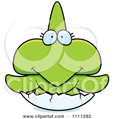 Clipart Cute Hatching Pterodactyl Dinosaur - Royalty Free Vector Illustration by Cory Thoman