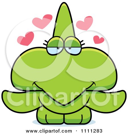 Clipart Cute Amorous Pterodactyl Dinosaur - Royalty Free Vector Illustration by Cory Thoman