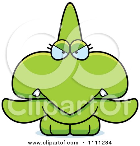 Clipart Cute Angry Pterodactyl Dinosaur - Royalty Free Vector Illustration by Cory Thoman