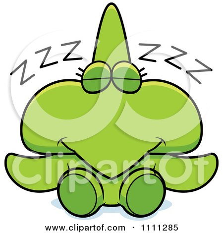 Clipart Cute Sleeping Pterodactyl Dinosaur - Royalty Free Vector Illustration by Cory Thoman