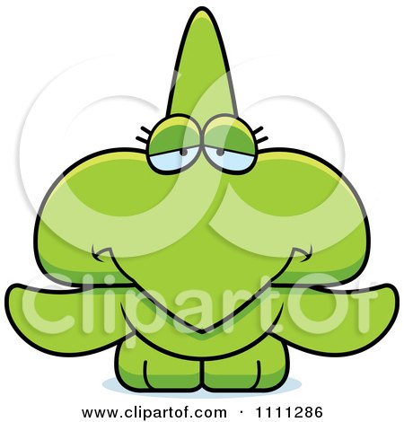 Clipart Cute Depressed Pterodactyl Dinosaur - Royalty Free Vector Illustration by Cory Thoman