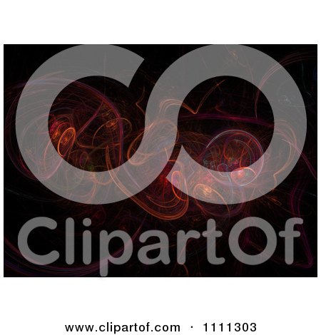 Clipart Red Smoke Fractal On Black - Royalty Free Illustration by oboy