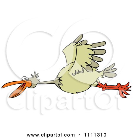 Clipart Happy Bird Flying - Royalty Free Vector Illustration by djart