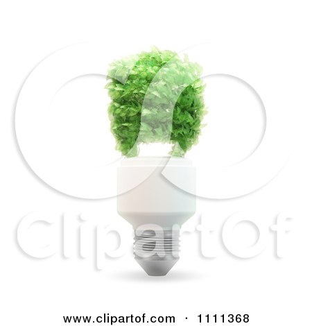 Clipart 3d Spiral Light Bulb Made Of Leaves - Royalty Free CGI Illustration by Mopic