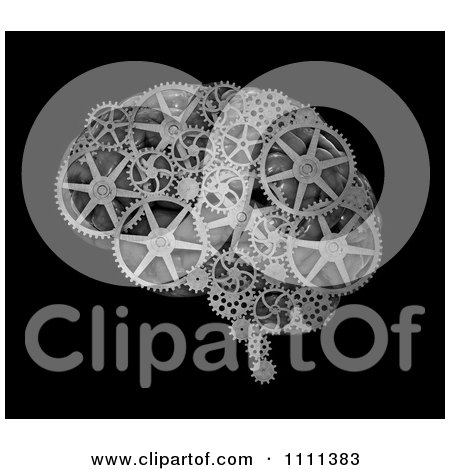 Clipart 3d Gear Wheels Forming A Brain - Royalty Free CGI Illustration by Mopic