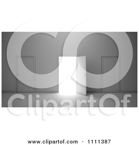 Clipart 3d Open And Closed Doors In A Wall - Royalty Free CGI Illustration by Mopic