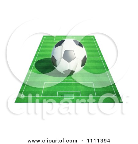 Clipart 3d Soccer Ball On A Field 1 - Royalty Free CGI Illustration by Mopic