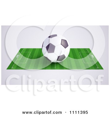 Clipart 3d Soccer Ball On A Field 2 - Royalty Free CGI Illustration by Mopic