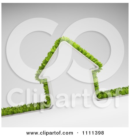 Clipart 3d Leaves Around A Home - Royalty Free CGI Illustration by Mopic
