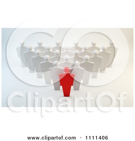 Clipart 3d Red Leader And Team - Royalty Free CGI Illustration by Mopic