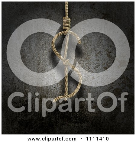 Clipart 3d Dollar Symbol Noose Over Cement - Royalty Free CGI Illustration by Mopic