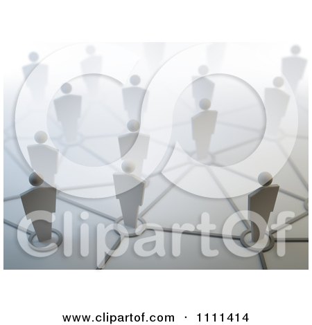 Clipart 3d People On Network Pods - Royalty Free CGI Illustration by Mopic