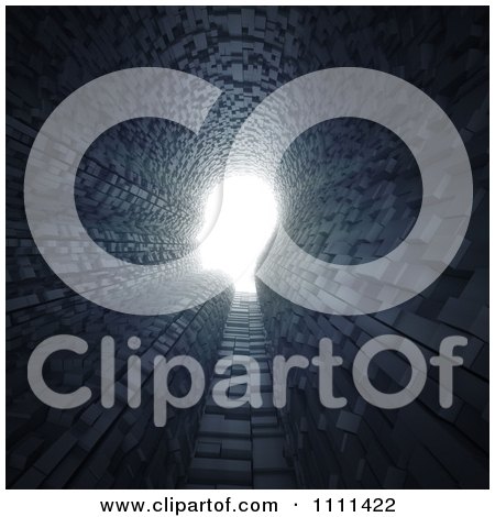 Clipart 3d Brick Tunnel With Light Shining Through A Head Shaped Hole - Royalty Free CGI Illustration by Mopic