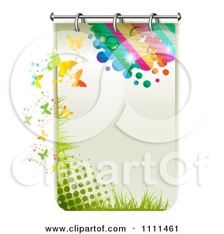 Clipart Page Of Halftone Rainbow And Butterflies - Royalty Free Vector Illustration by merlinul