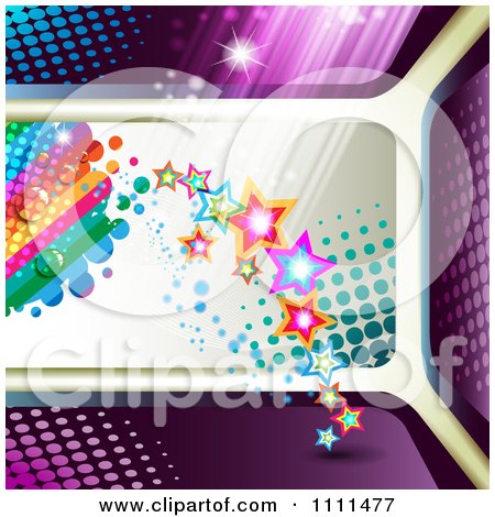 Clipart Background Of Stars Rainbow Dew Light And Halftone - Royalty Free Vector Illustration by merlinul