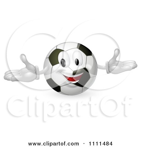 Clipart Happy Soccer Ball Mascot - Royalty Free Vector Illustration by AtStockIllustration