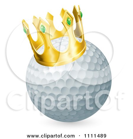 Clipart 3d Crowned Golf Ball - Royalty Free Vector Illustration by AtStockIllustration