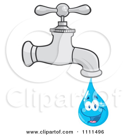 Clipart Water Faucet Attached To Earth - Royalty Free Vector Illustration  by Hit Toon #1111501