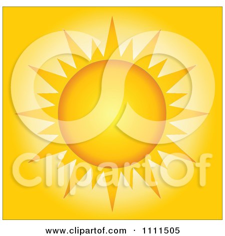 Clipart Sun With Sharp Rays Over Yellow - Royalty Free Vector Illustration by Hit Toon