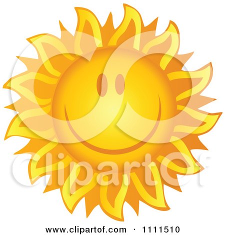Clipart Cheerful Sun Grinning - Royalty Free Vector Illustration by Hit Toon