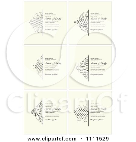 Clipart Ornate Swirl Borders And Sample Text On Beige - Royalty Free Vector Illustration by BestVector