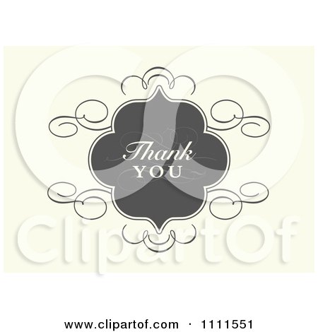 Clipart Thank You Frame On Beige - Royalty Free Vector Illustration by BestVector