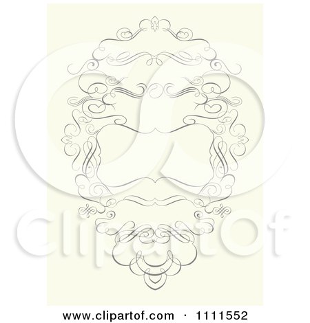 Clipart Ornate Swirl Frame On Beige - Royalty Free Vector Illustration by BestVector