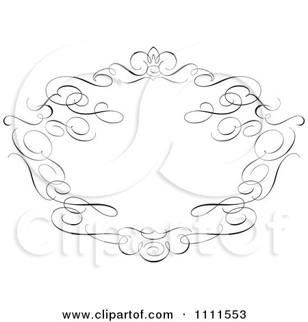 Clipart Ornate Black Swirl Frame On White - Royalty Free Vector Illustration by BestVector
