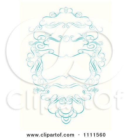 Clipart Ornate Blue Swirl Frame - Royalty Free Vector Illustration by BestVector