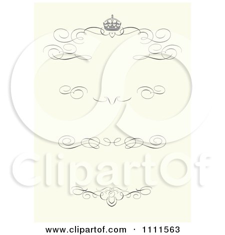 Clipart Ornate Crown And Swirl Frame - Royalty Free Vector Illustration by BestVector