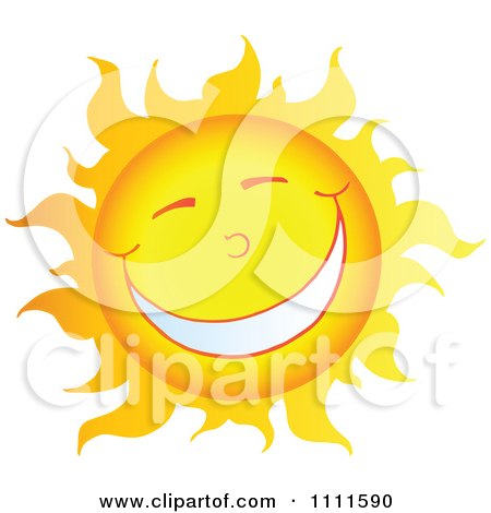 Clipart Cheerful Sun Mascot With A Big Smile - Royalty Free Vector Illustration by Hit Toon