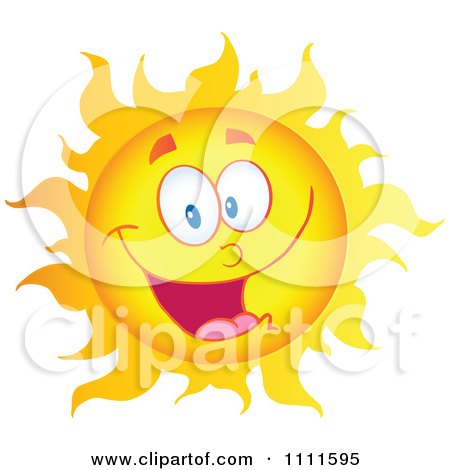 Clipart Cheerful Sun Mascot  - Royalty Free Vector Illustration by Hit Toon