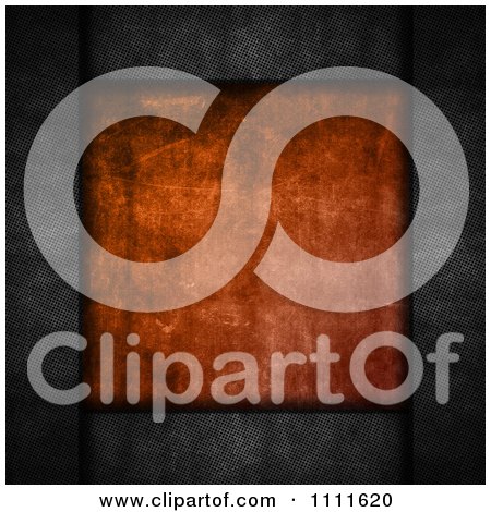 Clipart 3d Orange Grunge Plaque On Cement - Royalty Free CGI Illustration by KJ Pargeter